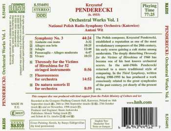 CD Krzysztof Penderecki: Orchestral Works Vol. 1 (Symphony No. 3 • Threnody) 311099