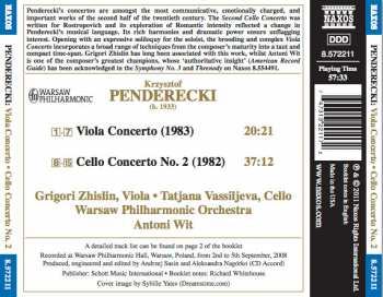 CD Krzysztof Penderecki: Viola Concerto • Cello Concerto No. 2 182959