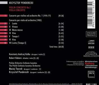 CD Krzysztof Penderecki: Violin Concerto No.1; Viola Concerto 303169