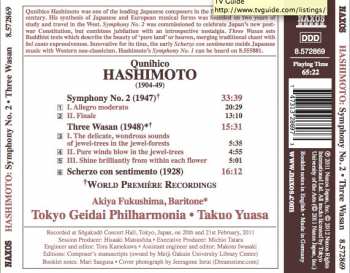 CD Kunihiko Hashimoto: Symphony No. 2 / Three Wasan • Scherzo Con Sentimento 179985