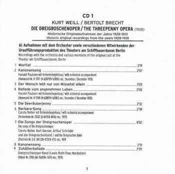 2CD Kurt Weill: Die Dreigroschenoper / The Threepenny Opera (Historic Original Recordings 1928-1944) 285517