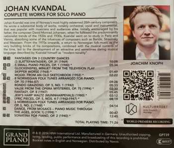 CD Johan Kvandal: Complete Works For Solo Piano 378097