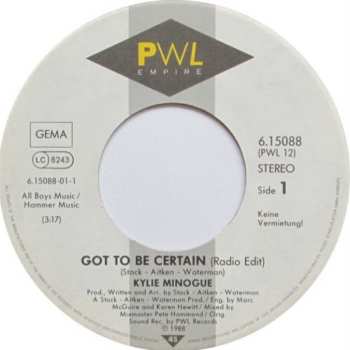 SP Kylie Minogue: Got To Be Certain