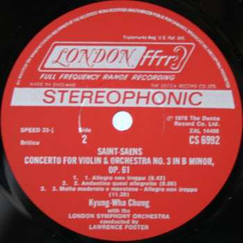 CD The London Symphony Orchestra: Saint-saens: Violin Concerto 3 / Vieuxtemps