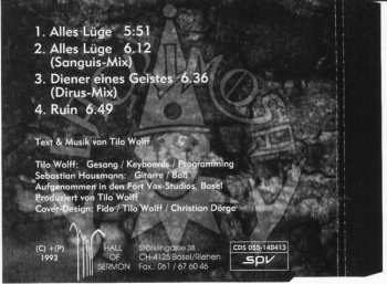 CD Lacrimosa: Alles Lüge 92053