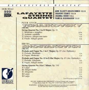 CD Pyotr Ilyich Tchaikovsky: Tchaikovsky: String Quartet No.1, Op.11 / Shostakovich: Prelude And Fugue No.1, Op.87 & Prelude And Fugue No.15, Op.87, String Quartet No.8, Op.110