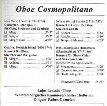 CD Lajos Lencsés: Oboe Cosmopolitano 462719