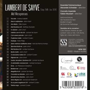 CD Lamberto De Sayve: Ad Vesperas 400265
