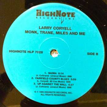 LP Larry Coryell: Monk, Trane, Miles & Me 88356