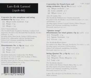 CD Lars-Erik Larsson: Saxophone Concerto / Divertimento No. 2 For Chamber Orchestra / Concertina For French Horn And String Orchestra / Quattro Tempi / String Quartet No. 3 310897