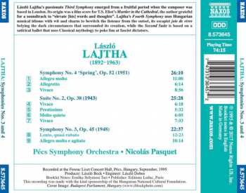 CD László Lajtha: Symphonies Nos. 3 and 4 "Spring" / Suite No. 2  346504