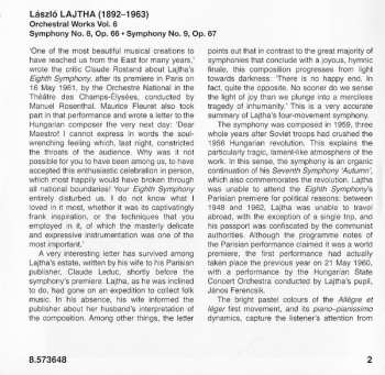 CD László Lajtha: Orchestral Works, Vol. 6 - Symphonies Nos. 8 And 9 345551