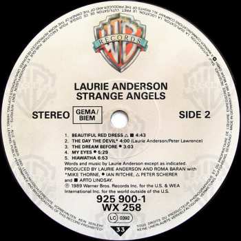 LP Laurie Anderson: Strange Angels