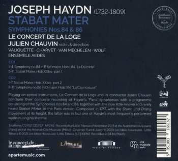 2CD Le Concert de la Loge: Stabat Mater, Symphonies Parisiennes N° 84 & N° 86 247246
