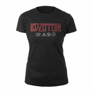 Merch Led Zeppelin: Tričko Dámské Logo Led Zeppelin & Symbols