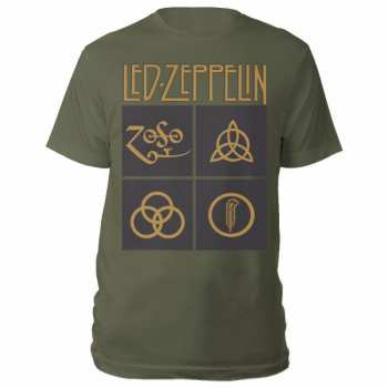 Merch Led Zeppelin: Tričko Gold Symbols & Black Squares