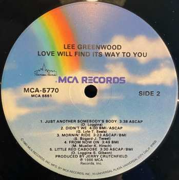 LP Lee Greenwood: Love Will Find Its Way To You 331974