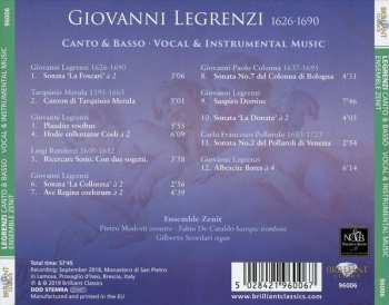 CD Giovanni Legrenzi: Canto & Basso - Vocal & Instrumental Music 477947