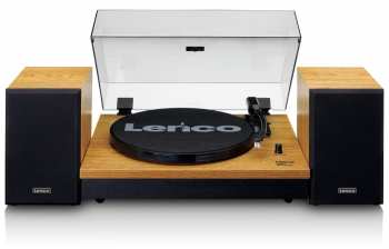 Audiotechnika Lenco LS 300 - Gramofon se samostatnými reproduktory Dřevo