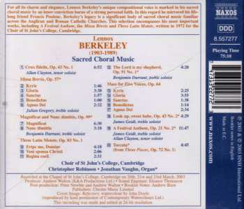 CD Lennox Berkeley: Sacred Choral Music: Crux Fidelis / Missa Brevis / Three Latin Motets / A Festival Anthem 456478