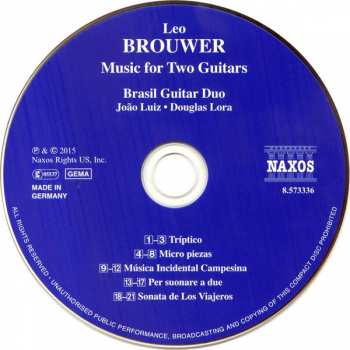 CD Leo Brouwer: Music For Two Guitars 116720