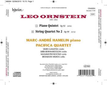 CD Leo Ornstein: Piano Quintet, String Quartet No. 2 538201