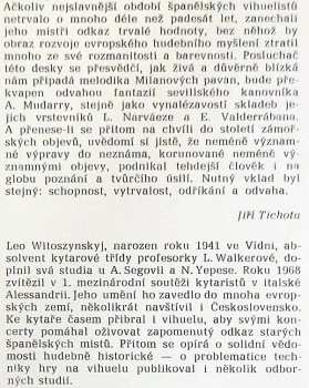 LP Leo Witoszynskyi: Skladby Pro Vihuelu (Španělsko 16. Století) 525456