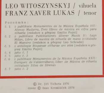 LP Leo Witoszynskyi: Skladby Pro Vihuelu (Španělsko 16. Století) 525456