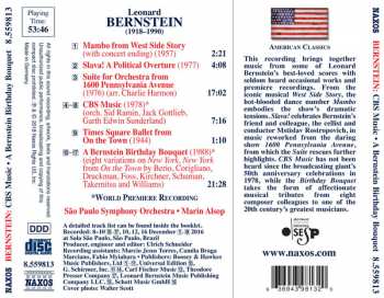 CD Leonard Bernstein: 1600 Pennsylvania Avenue Suite / Slava! / CBS Music / A Bernstein Birthday Bouquet 127068