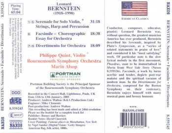 CD Leonard Bernstein: Serenade, Facsimile, Divertimento 263901