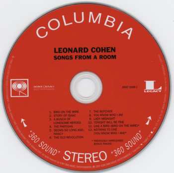 CD Leonard Cohen: Songs From A Room 388262