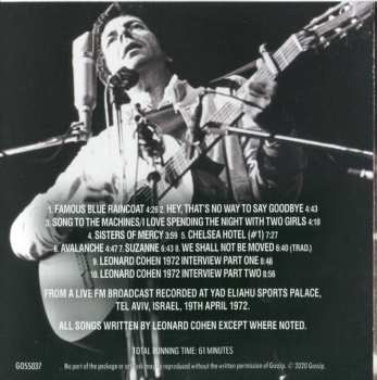 CD Leonard Cohen: Tel Aviv 1972 416954