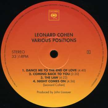 LP Leonard Cohen: Various Positions 38521