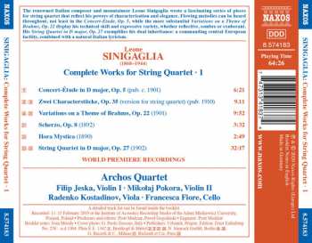 CD Leone Sinigaglia: Complete Works For String Quartet - 1: String Quartet, Variations On A Theme Of Brahms, Hora Mystica