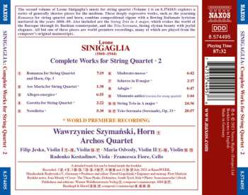 CD Leone Sinigaglia: Complete Works For String Quartet • 2 484192