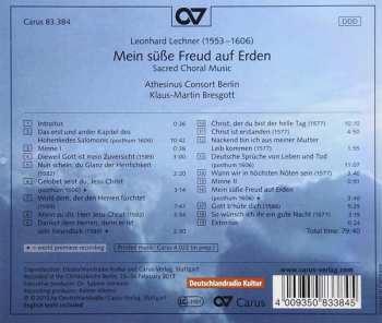 CD Leonhard Lechner: Mein Süße Freud Auf Erden - Sacred Choral Music 190852