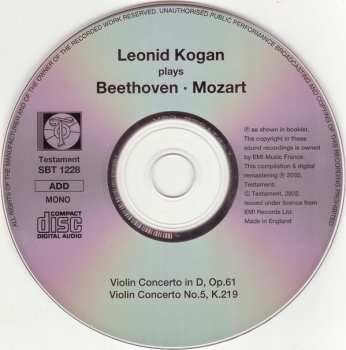 CD Leonid Kogan: Violin Concerto / Violin Concerto No. 5 344001