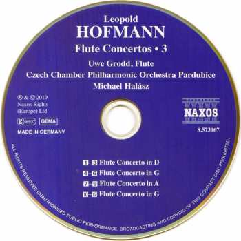 CD Leopold Hofmann: Flute Concertos • 3 122868