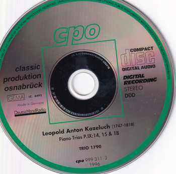 CD Leopold Koželuh: 3 Piano Trios 121078