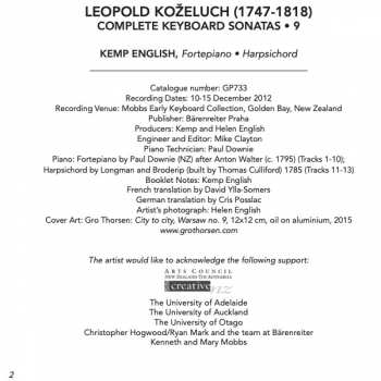 CD Leopold Koželuh: Complete Keyboard Sonatas - 9 333914