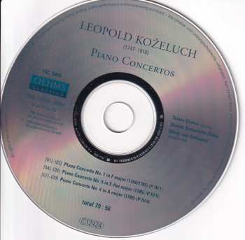 CD Leopold Koželuh: Piano Concertos 1, 4 & 5 333384