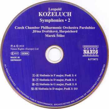 CD Leopold Koželuh: Symphonies • 2 120506