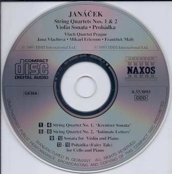 CD Leoš Janáček: String Quartets Nos. 1 & 2 • Violin Sonata • Pohádka For Cello And Piano 334093