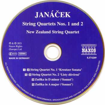 CD Leoš Janáček: String Quartets Nos. 1 And 2 • Sonnets 117997