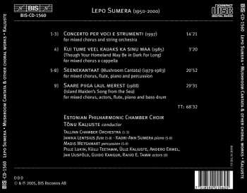 CD Lepo Sumera: Mushroom Cantata & Other Choral Works 314887