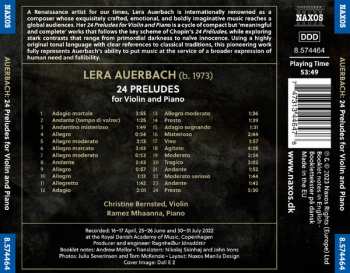CD Lera Auerbach: 24 Preludes For Violin And Piano 432831