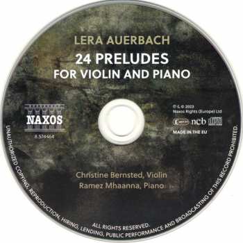 CD Lera Auerbach: 24 Preludes For Violin And Piano 432831