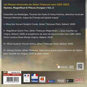 CD Les Meslanges: Les Messes Retrouvées De Jehan Titelouze - Hymne, Magnificat & Pièces d'Orgue Vol. 2 194981