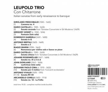 CD Leupold Trio: Con Chitarrone: Italian Sonatas From Early Renaissance To Baroque 419552
