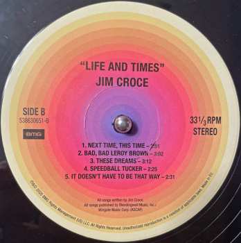 LP Jim Croce: Life And Times
